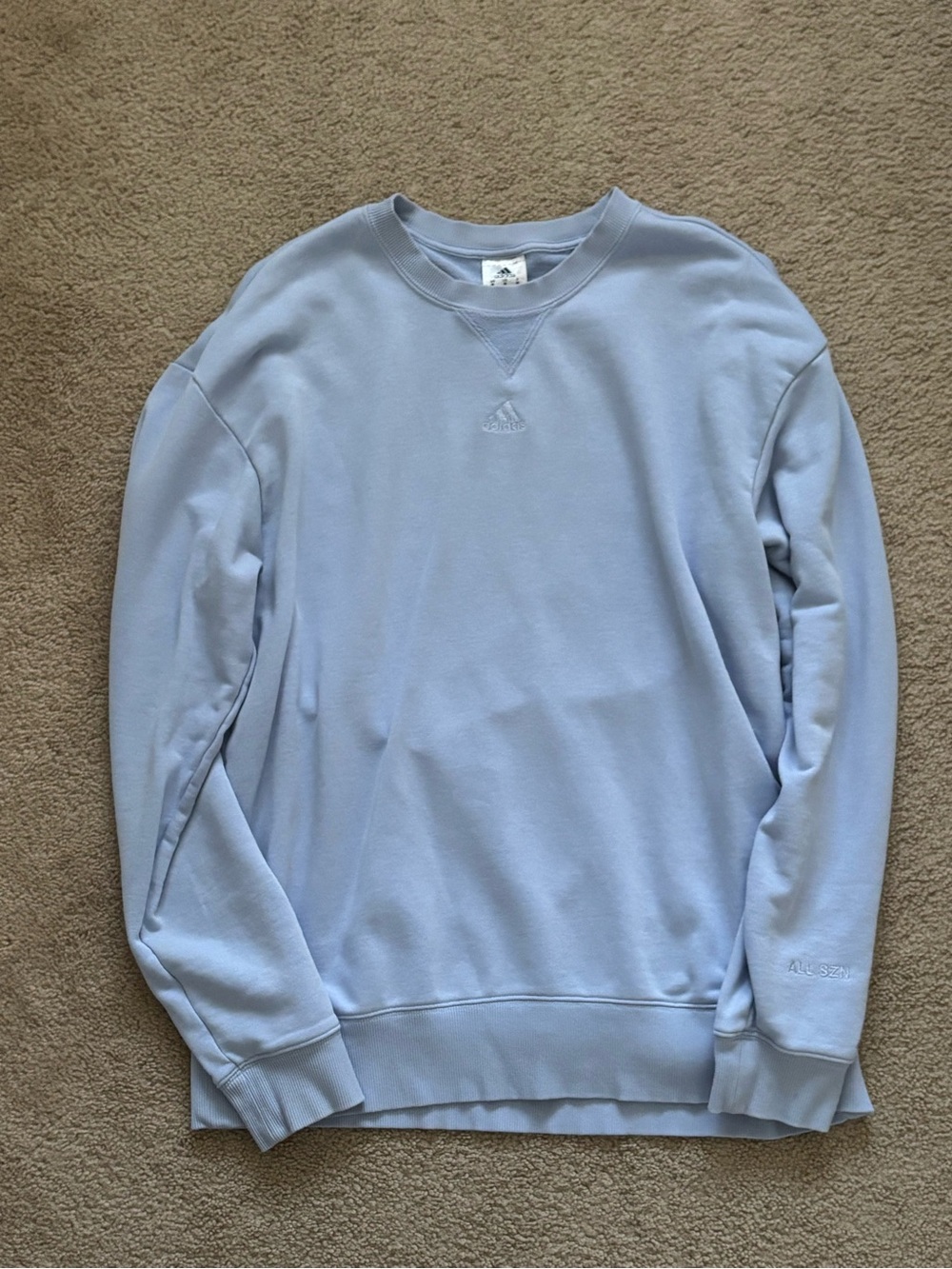 Adidas Men’s Light Blue Crewneck Sweatshirt